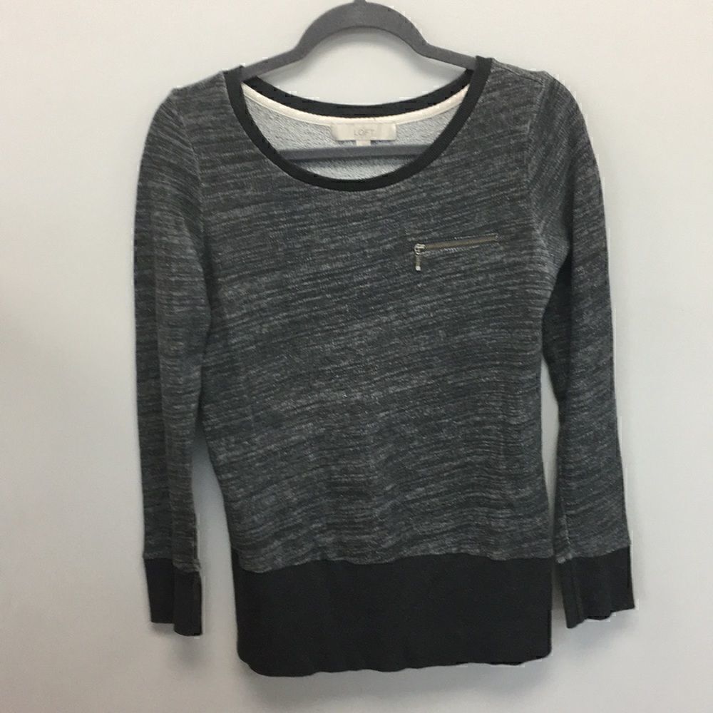 Ann Taylor Loft | Marled Gray Pullover Sweatshirt